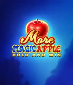 Discover the spellbinding allure of the More Magic Apple slot game by 3 Oaks Gaming, featuring a luminous red apple on a deep blue background. This image portrays the magical theme of the game. Perfect for those enchanted by fairy-tale slots, the vibrant visuals and attractive artwork make this slot stand out. 