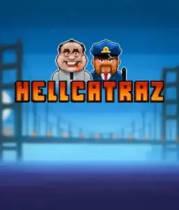 Dive into the action-packed world of Hellcatraz slot by Relax Gaming, showcasing a quirky prisoner and a guard with the infamous Alcatraz prison and San Francisco skyline in the background. This graphic depicts the adventure and mischief of an escape-themed game, perfect for fans of retro gaming, delivering a captivating adventure. 