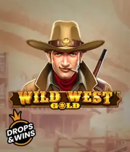  Encounter the rugged sheriff of "Wild West Gold," a thrilling slot game by Pragmatic Play. The graphic depicts a confident sheriff with a golden star badge, framed by a sun-baked Old West town backdrop. The game's title is prominently displayed in a stylized font, complementing the theme of adventure and law enforcement in the wild frontier. 